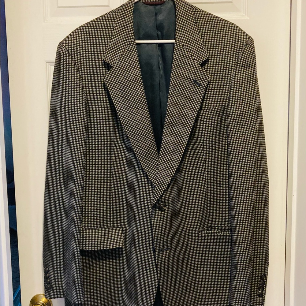 Hart Schaffner Marx Black and White Patterned Blazer